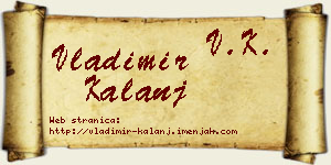 Vladimir Kalanj vizit kartica